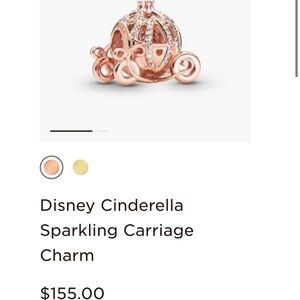 Pandora Rose Gold Disney Cinderella Carriage Charm